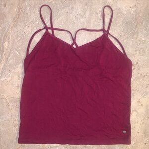 Women's American Eagle Soft and Sexy Strappy Cropped Tank - Maroon - Size Medium